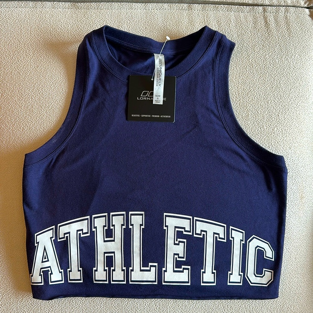 Lorna Jane Athletic Cropped Tank Size S French Navy